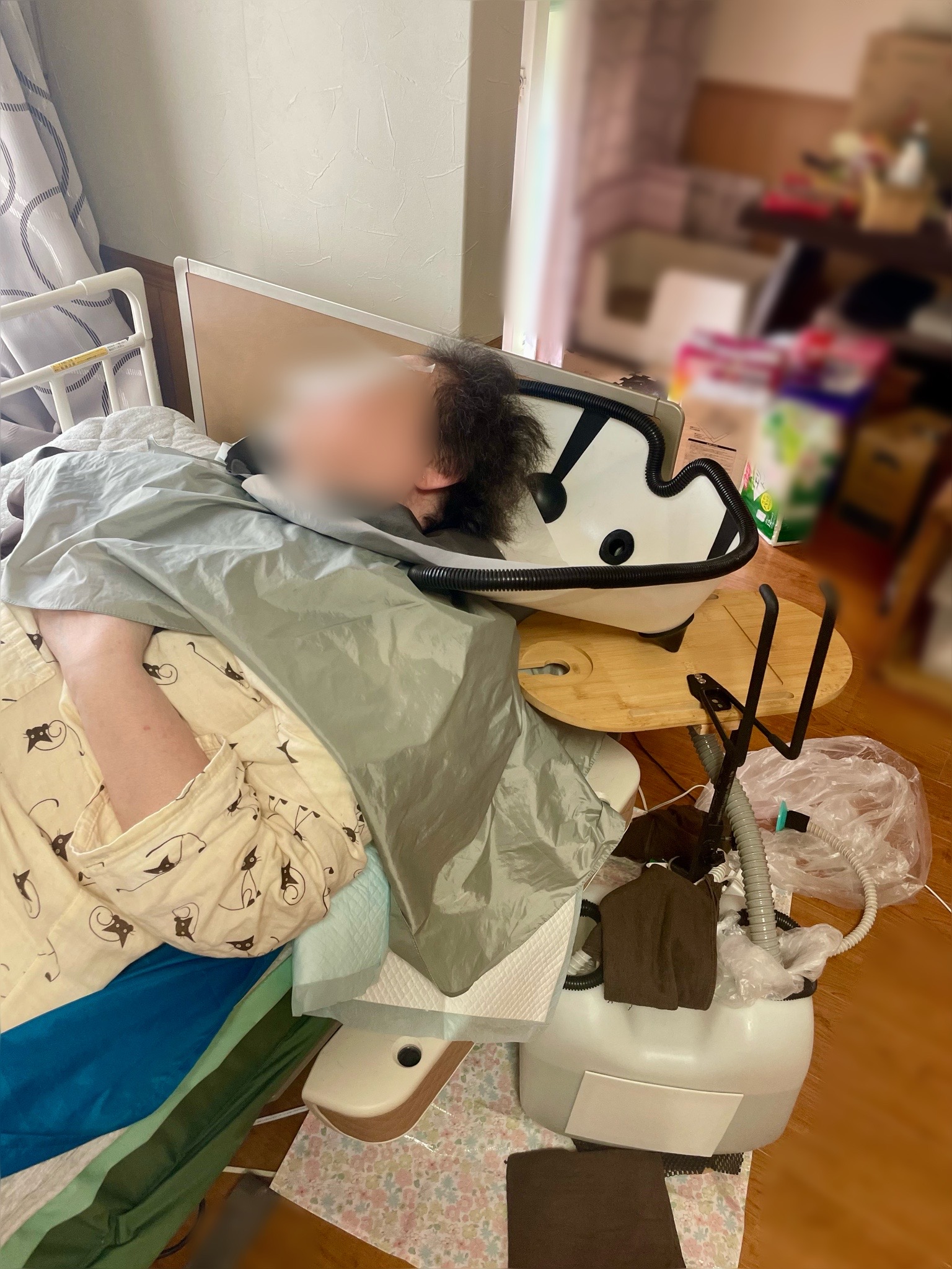 ベッドシャンプーの様子